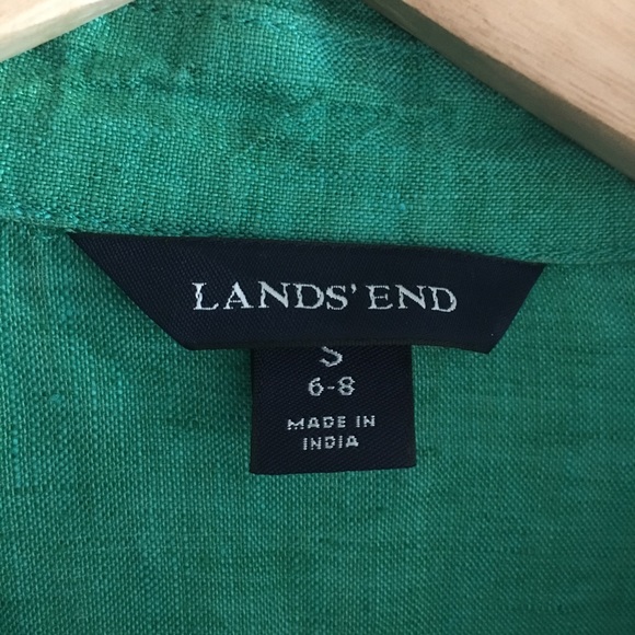 Lands' End 100% Linen Button Down Shirt Top - Picture 2 of 5